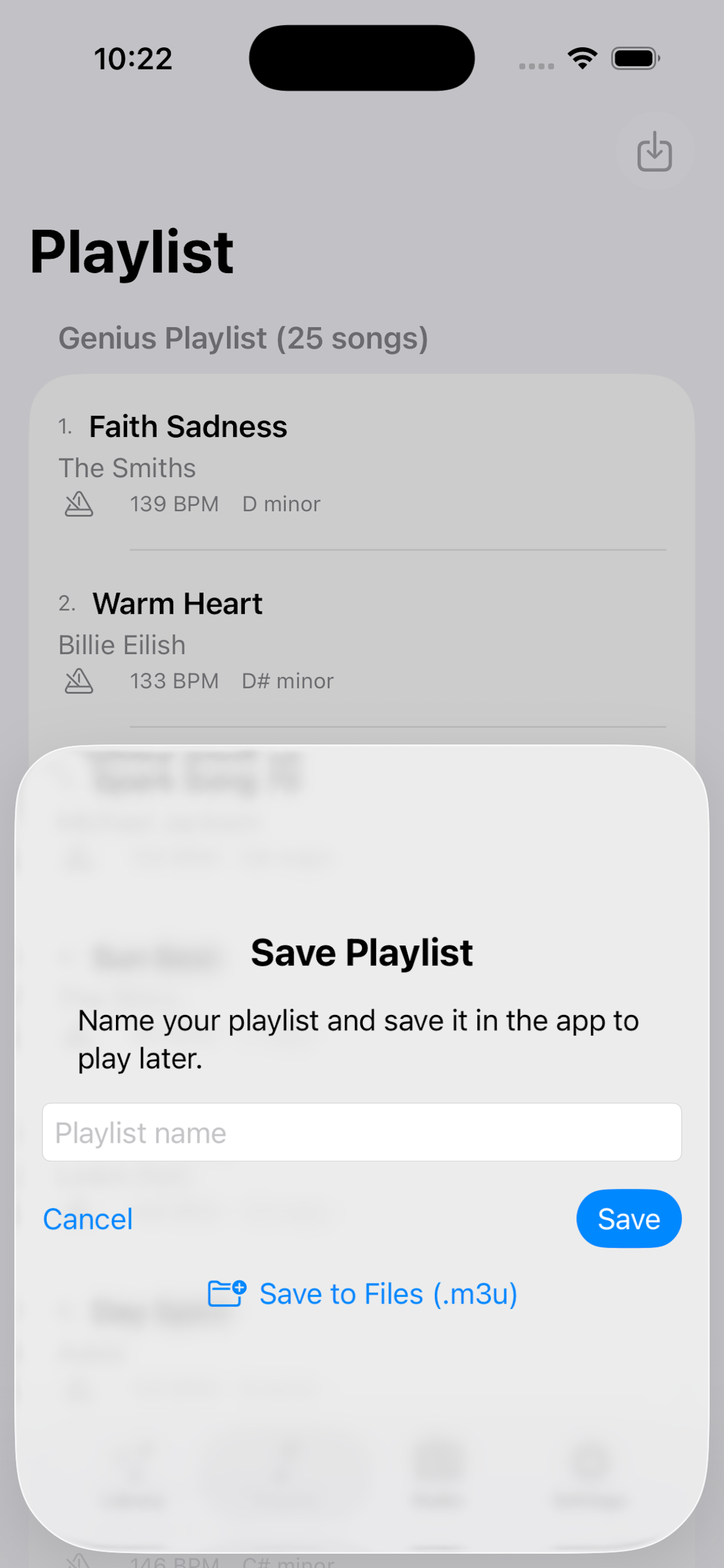 Save playlist feature