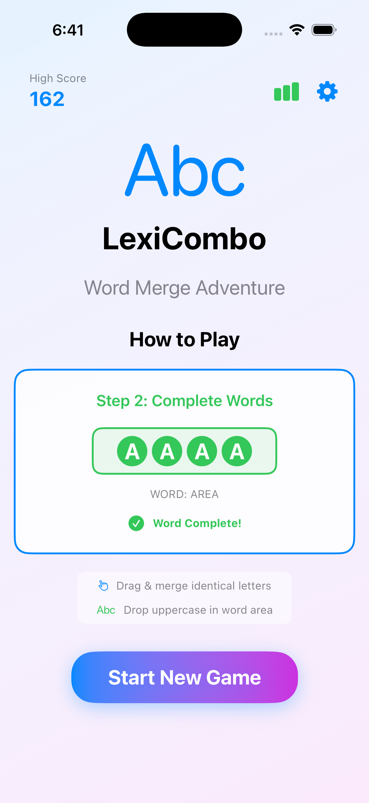 Form Words - Drag uppercase letters to spell the target word