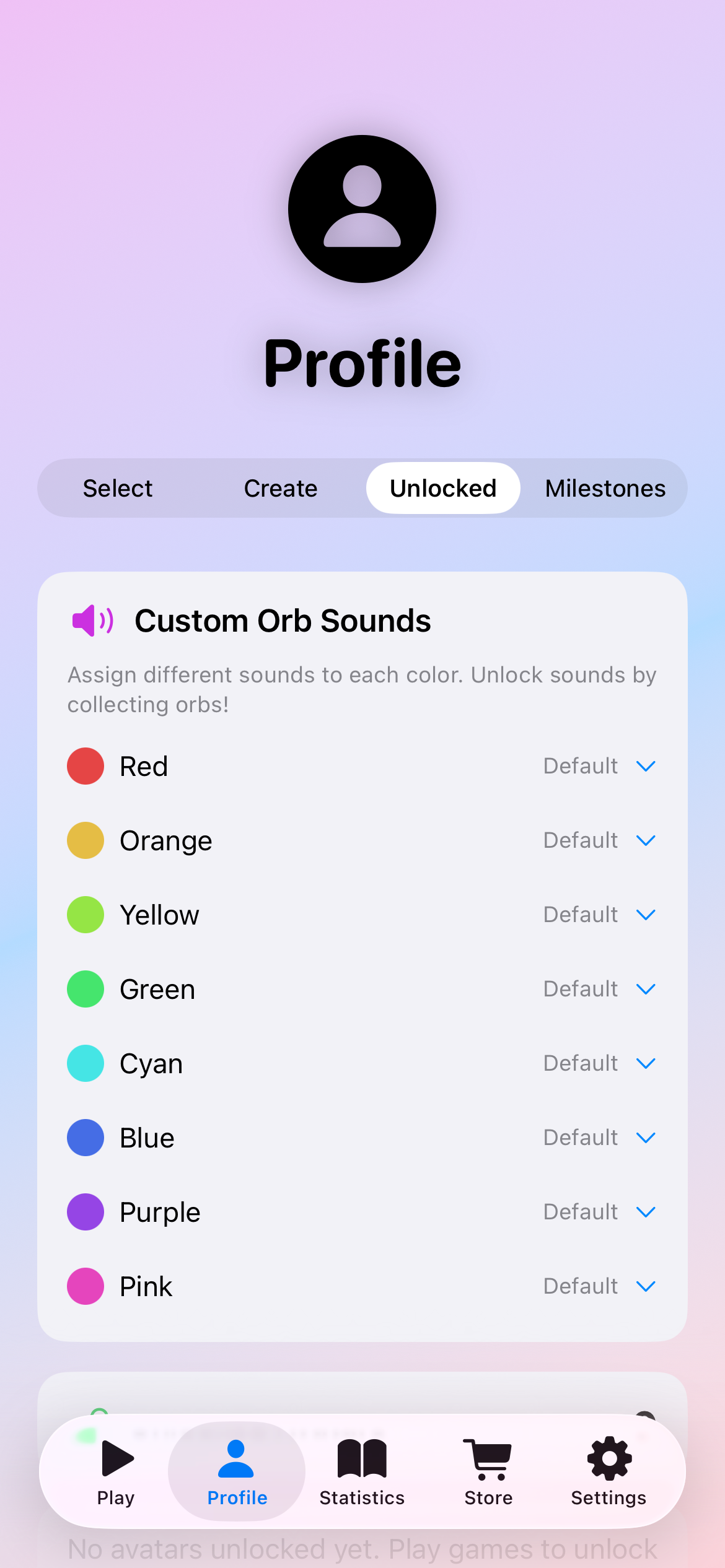 Orb Dash Sound Unlocks