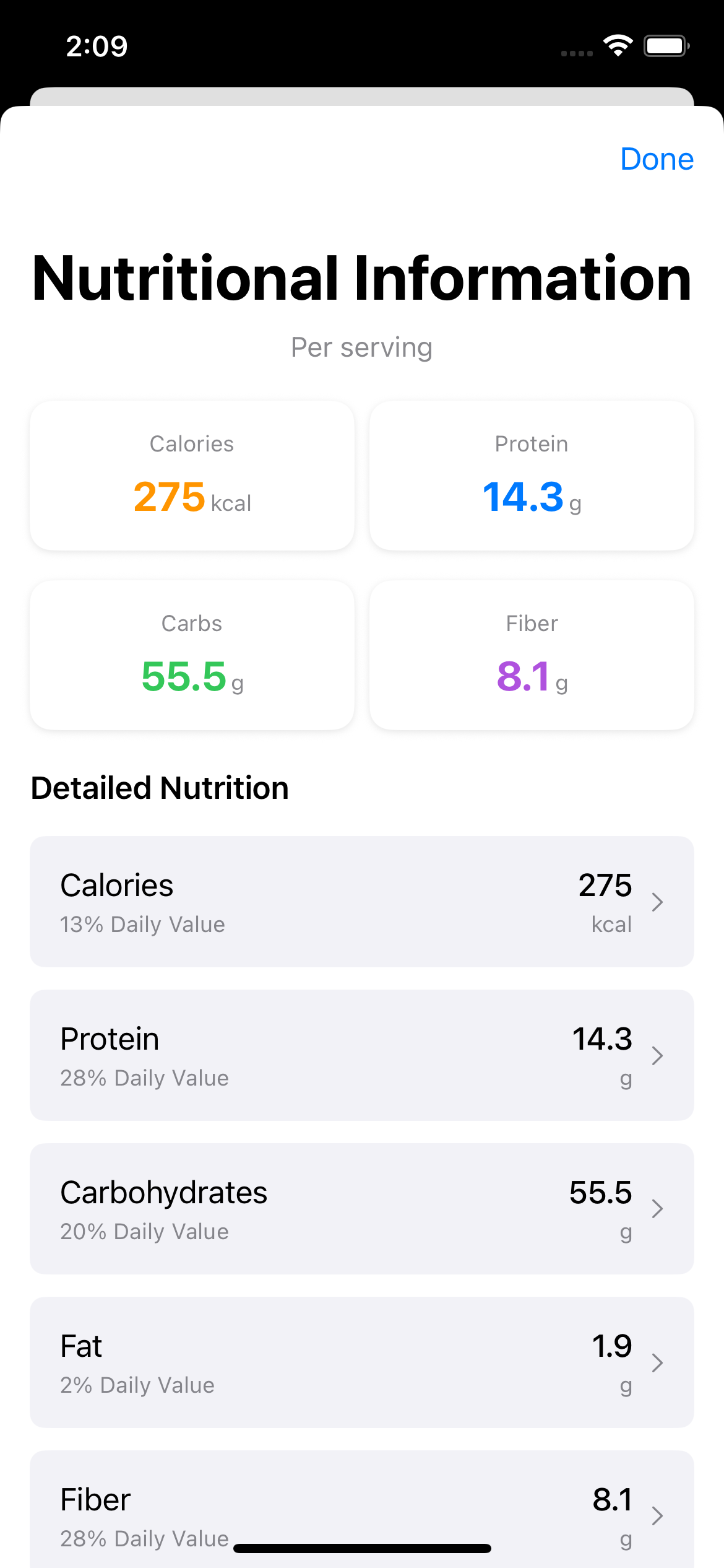 Nutrition Tracking